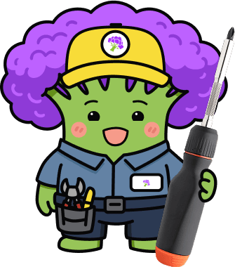 Broccoli mascot as Mark