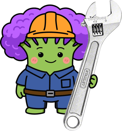 Broccoli mascot as Jessica
